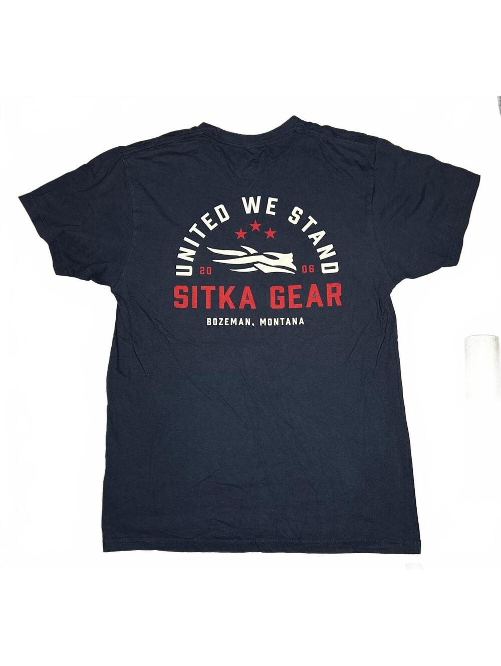 Sitka Gear United We Stand Navy Blue Organic Cotton T-Shirt Medium